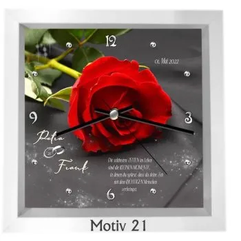 Außergewöhnliche Geschenkideen zur Silberhochzeit - Uhr/Bild - weiß